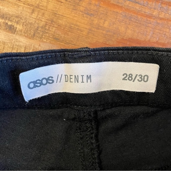 ASOS Black Flare Jeans Size 28 x 30 distressed - Picture 11 of 14